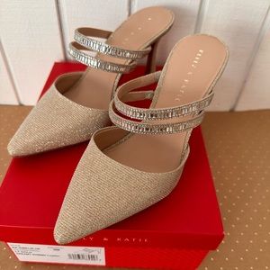 Kelly & Katie size 9M gold slip on and a 3” heel